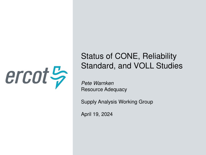 status of cone reliability standard and voll