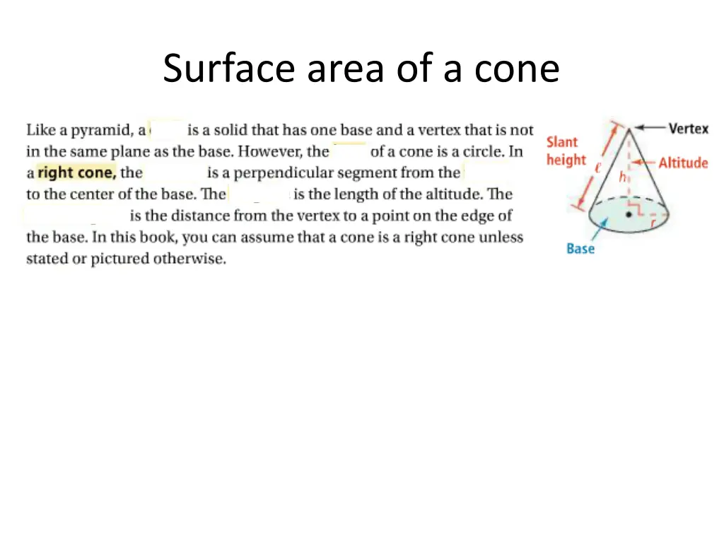 surface area of a cone