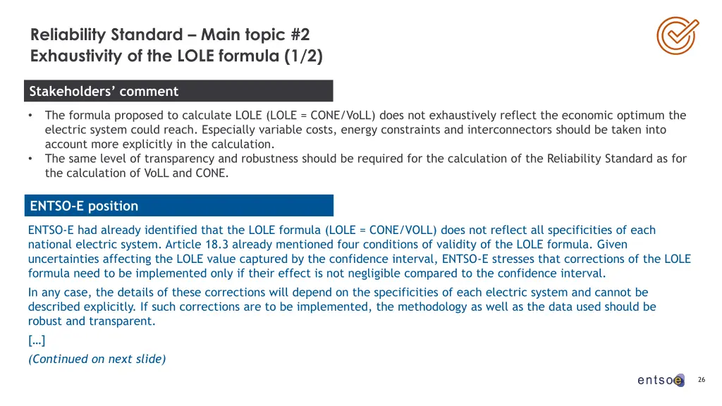 reliability standard main topic 2 exhaustivity