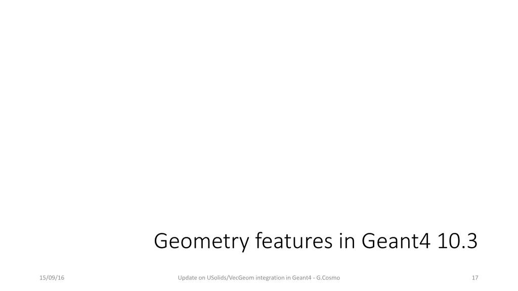 geometry features in geant4 10 3