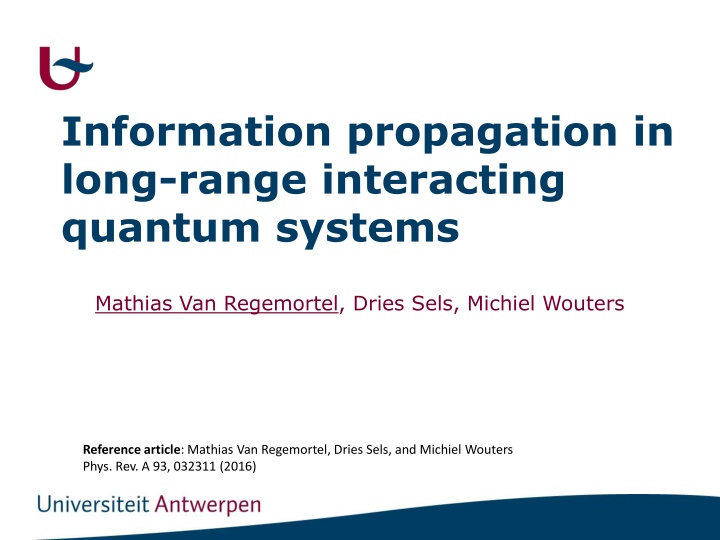 information propagation in long range interacting