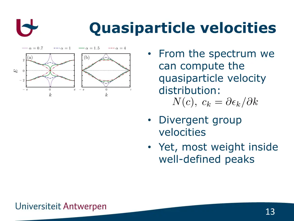 quasiparticle velocities