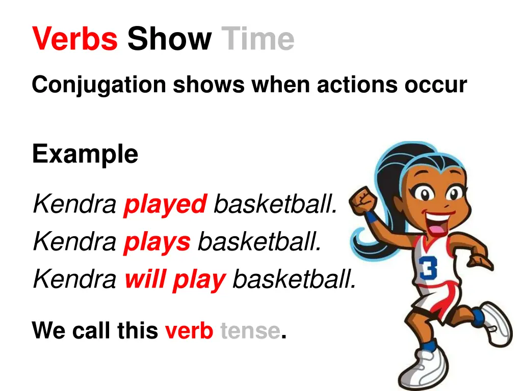 verbs show time