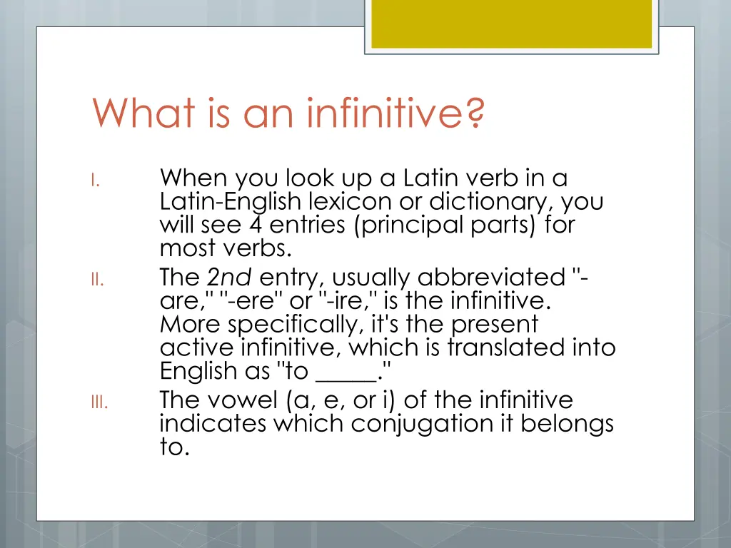 what is an infinitive