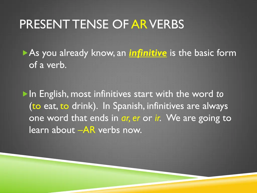 present tense of arverbs 1