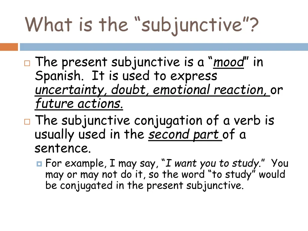 what is the subjunctive