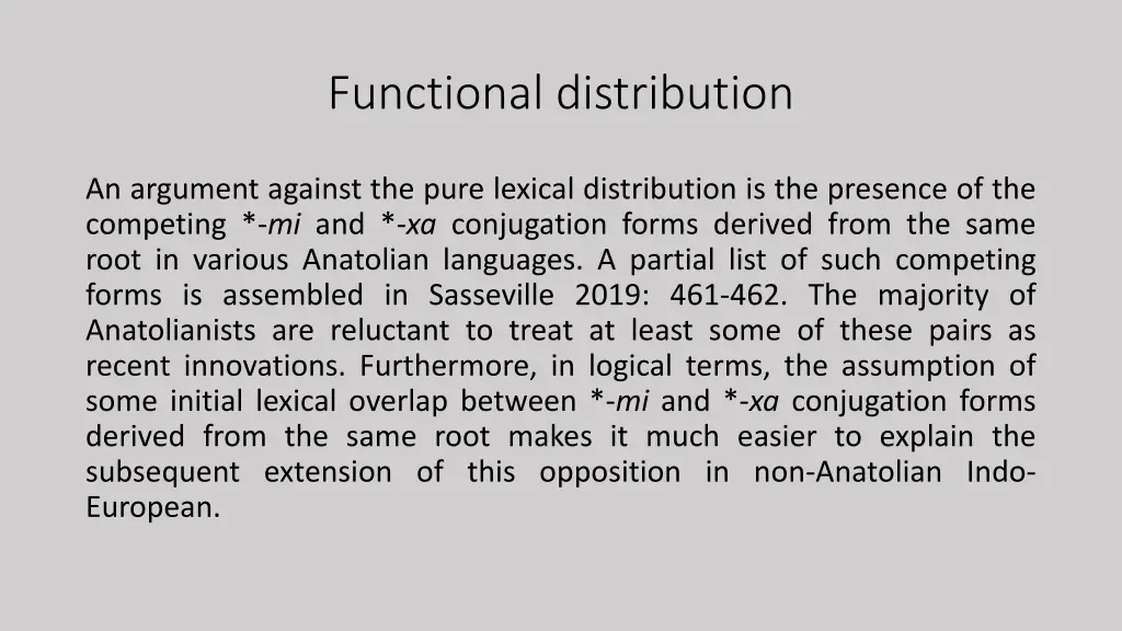 functional distribution