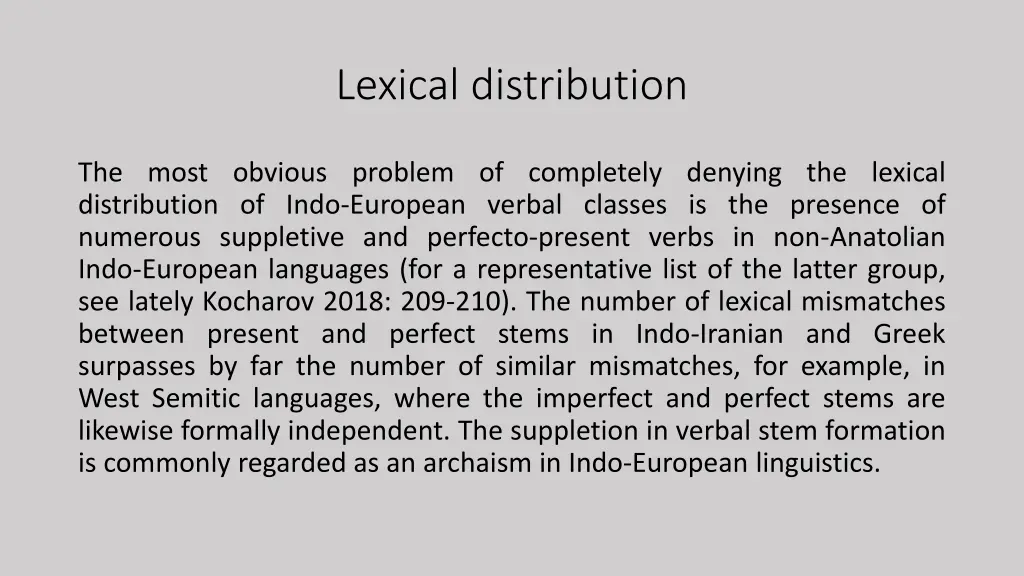 lexical distribution