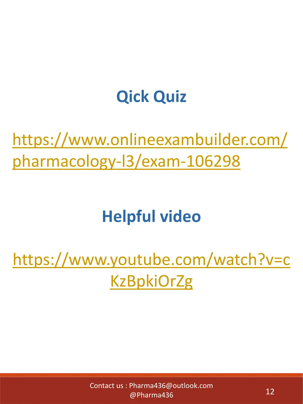 qick quiz