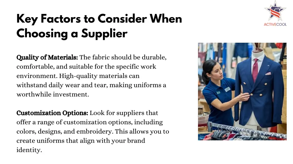 key factors to consider when choosing a supplier