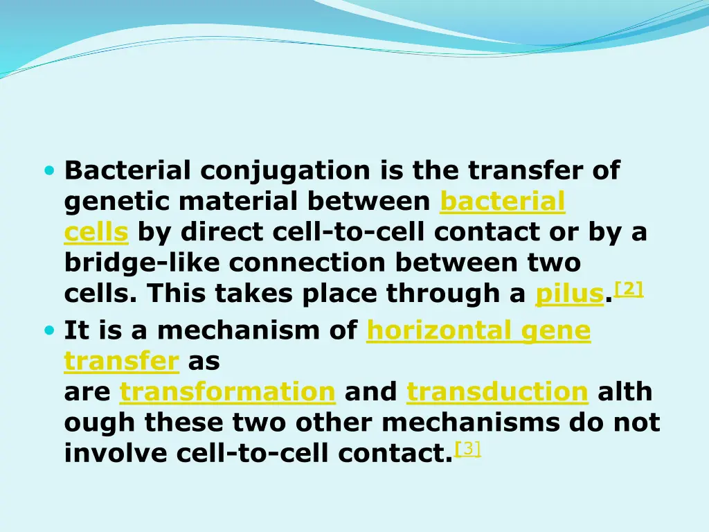 bacterial conjugation is the transfer of genetic