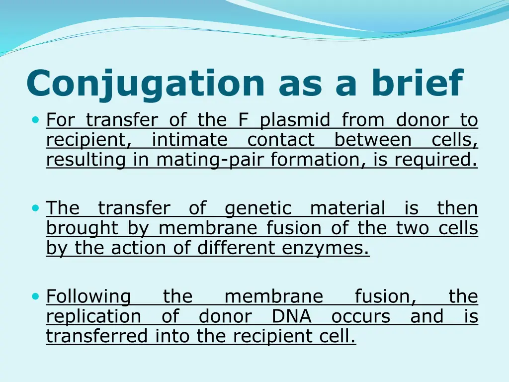 conjugation as a brief for transfer