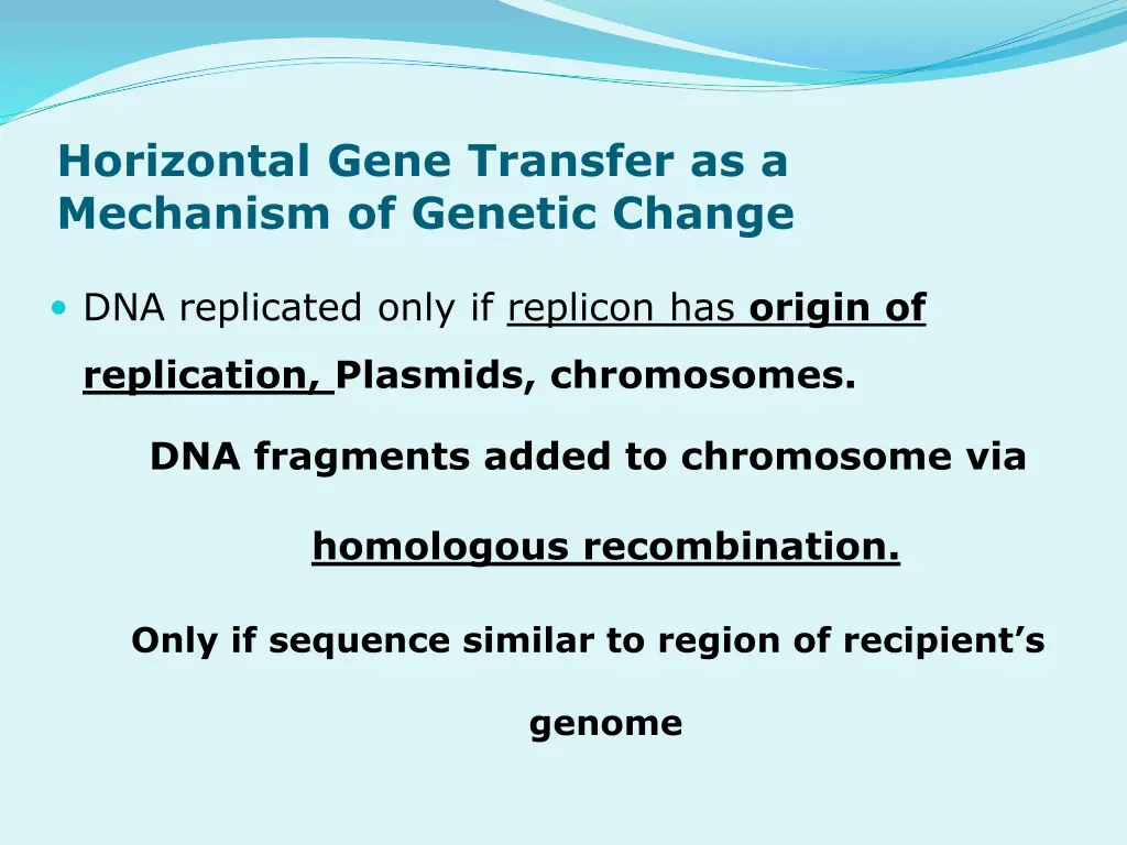 horizontal gene transfer as a mechanism