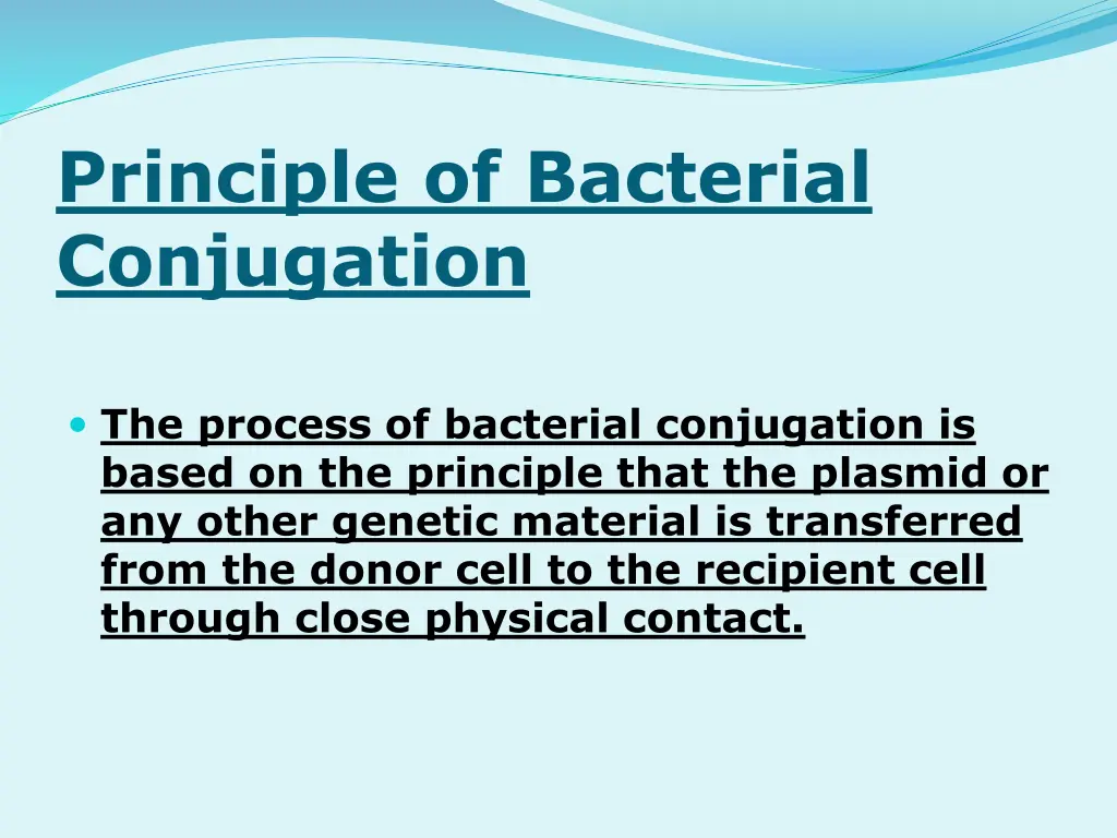 principle of bacterial conjugation