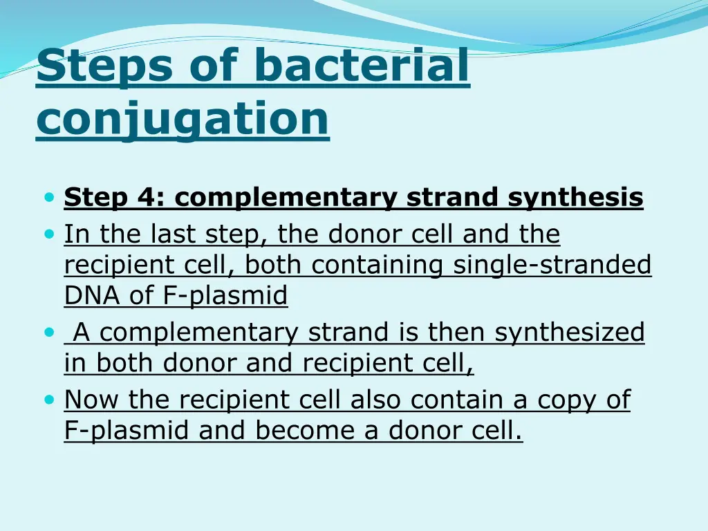 steps of bacterial conjugation 2