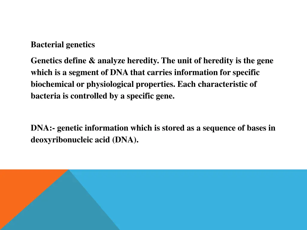 bacterial genetics