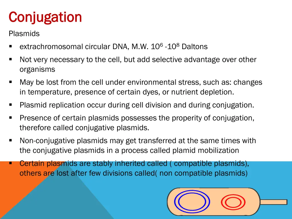 conjugation conjugation plasmids extrachromosomal