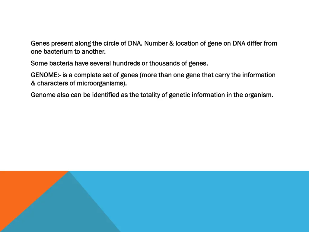 genes present along the circle of dna genes