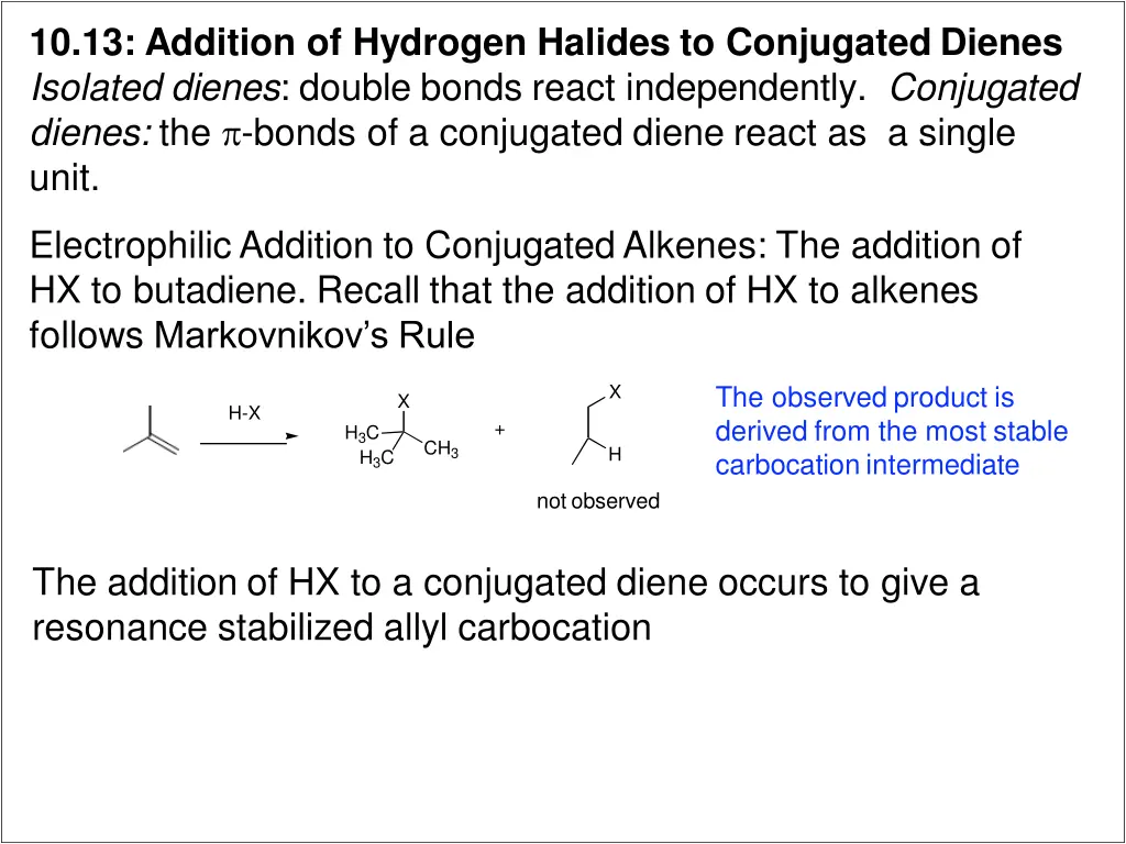 10 13 addition of hydrogen halides to conjugated