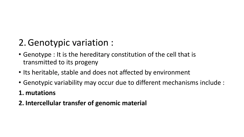 2 genotypic variation genotype