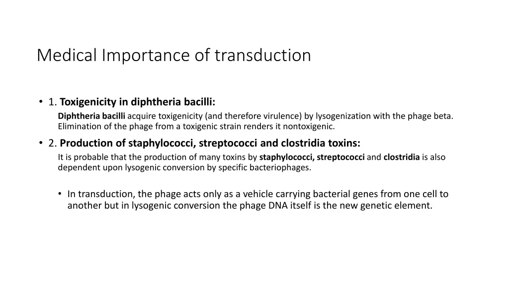 medical importance of transduction