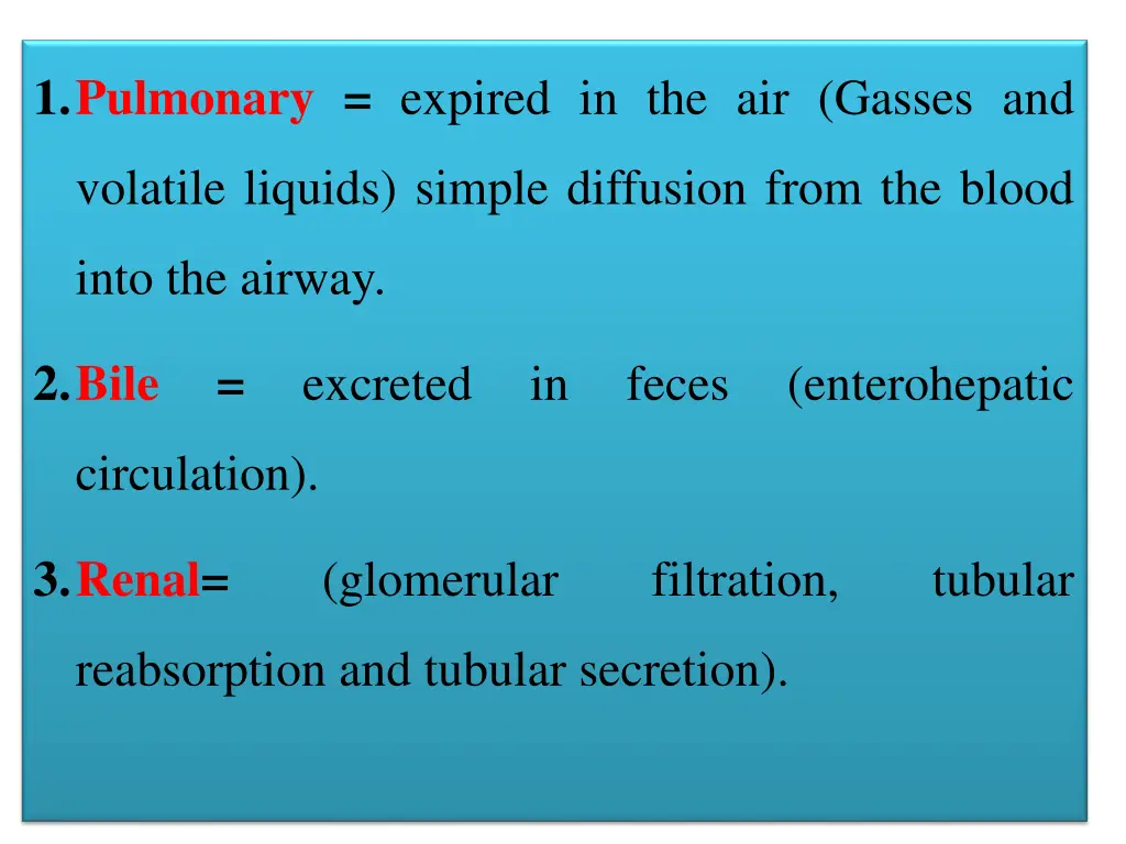 1 pulmonary expired in the air gasses and