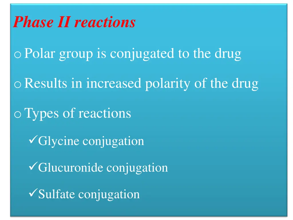 phase ii reactions