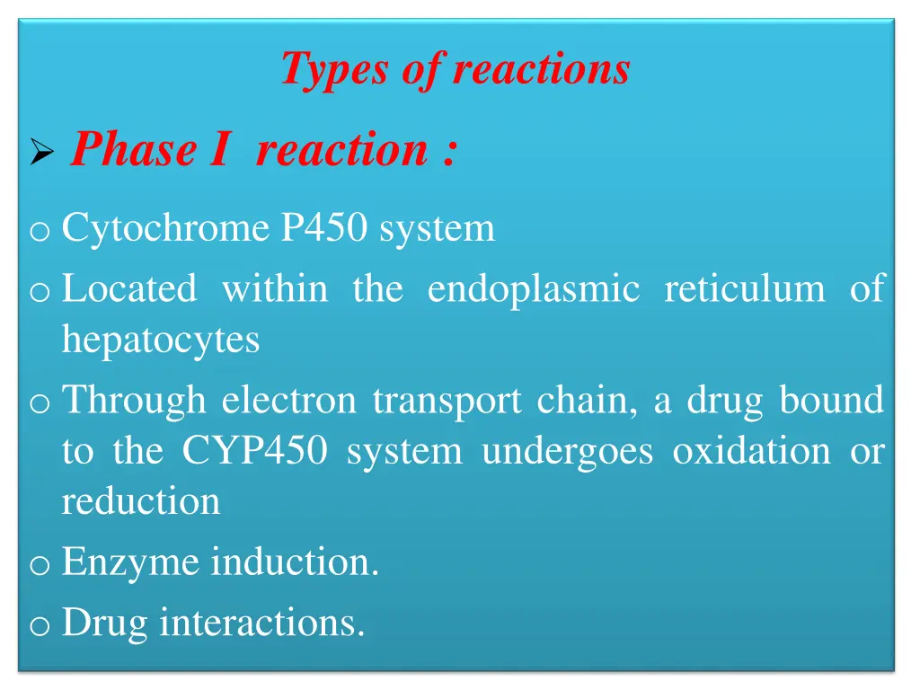 types of reactions