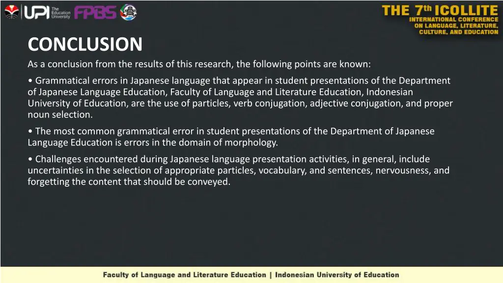 conclusion as a conclusion from the results