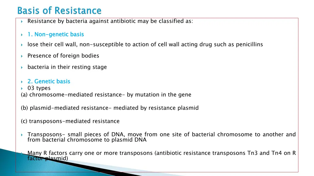 resistance by bacteria against antibiotic