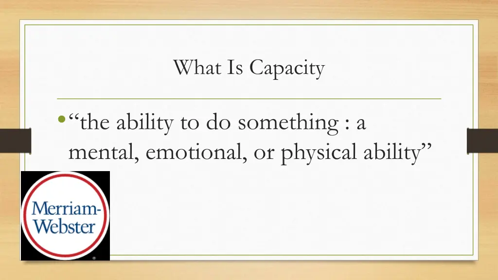 what is capacity