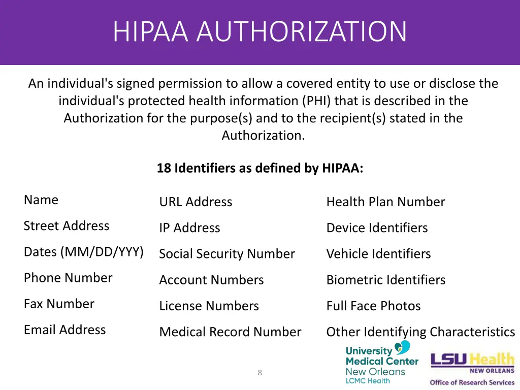 hipaa authorization