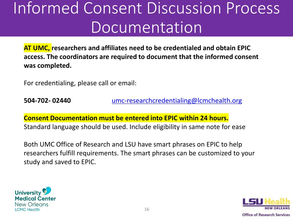 informed consent discussion process documentation