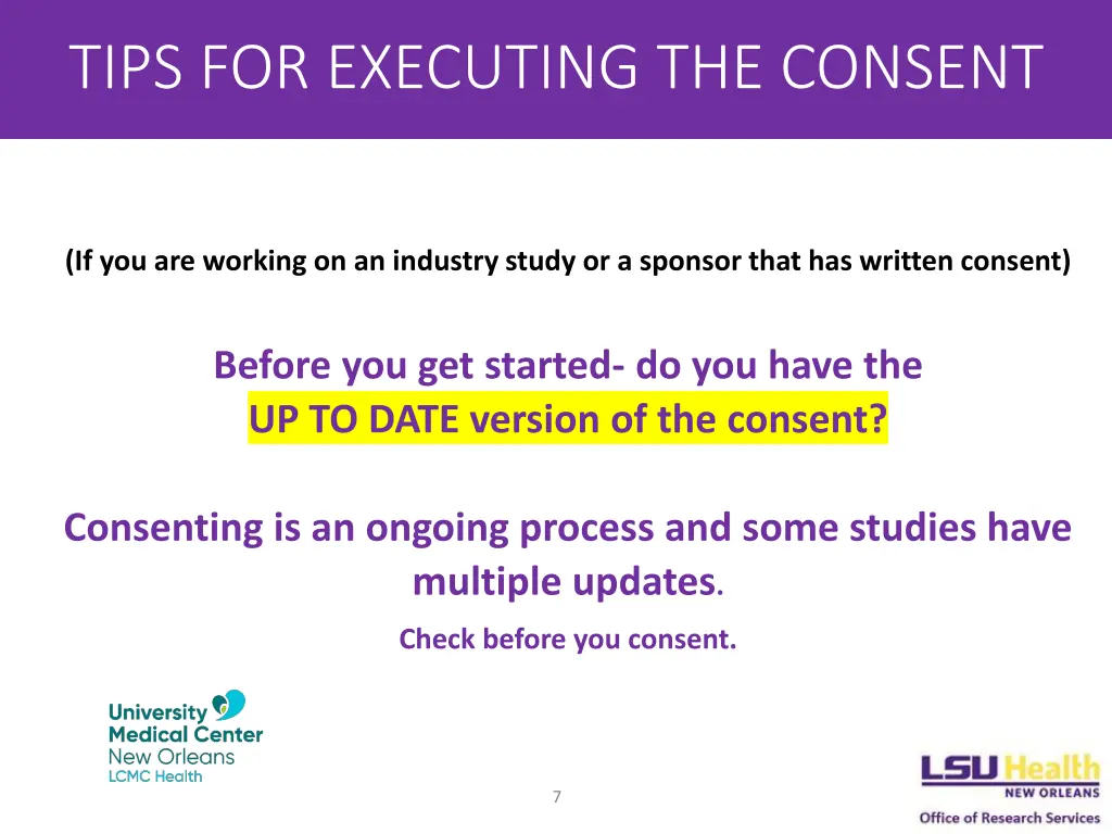 tips for executing the consent