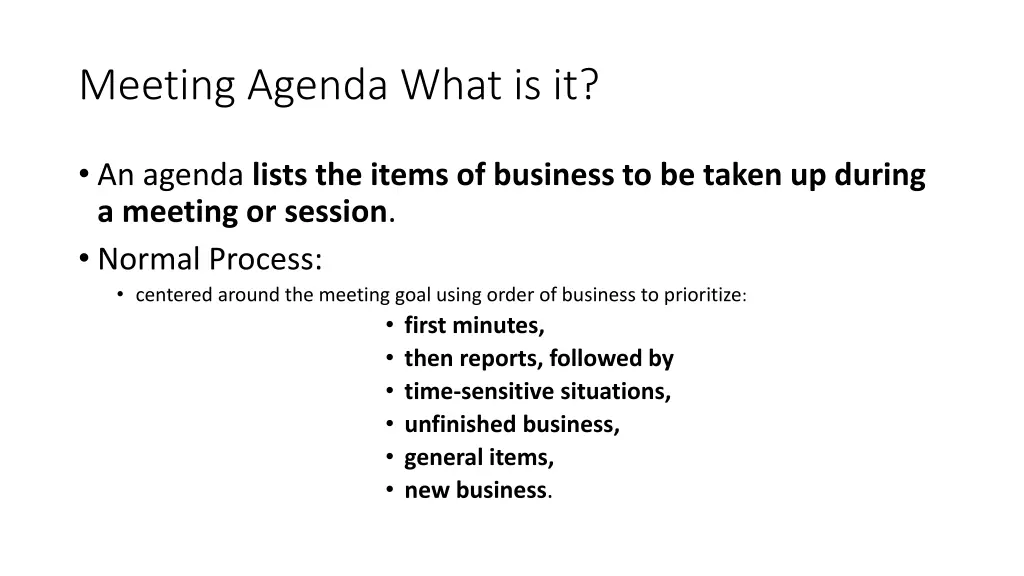 meeting agenda what is it