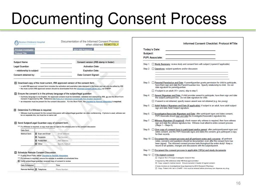 documenting consent process