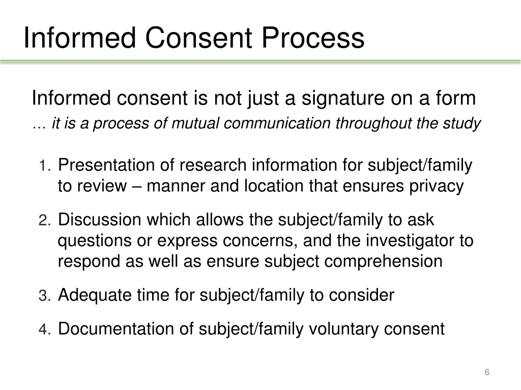 informed consent process