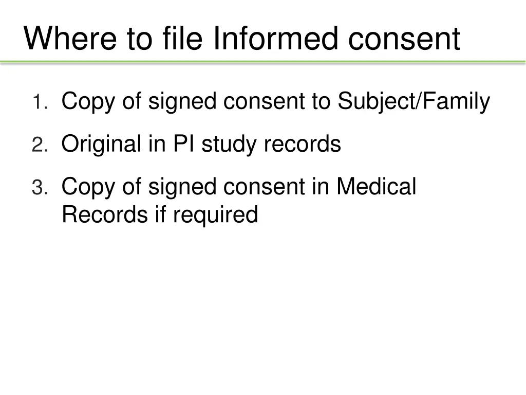 where to file informed consent