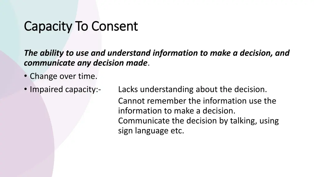 capacity to consent capacity to consent