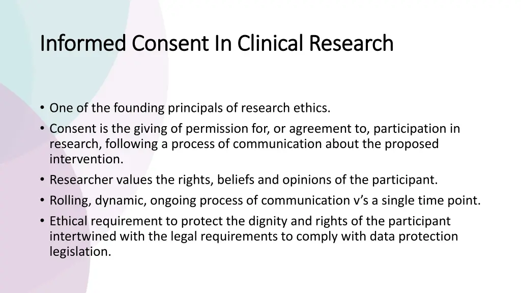 informed consent in clinical research informed