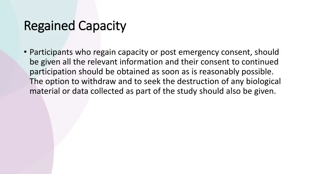 regained capacity regained capacity