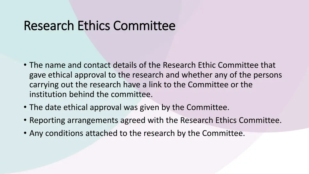 research ethics committee research ethics