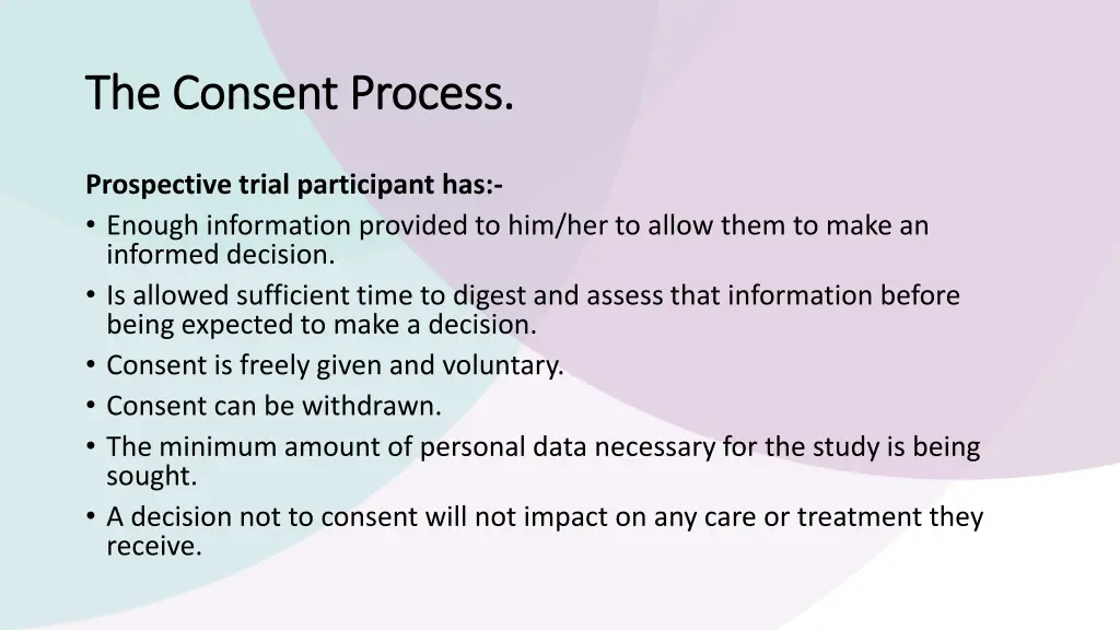 the consent process the consent process