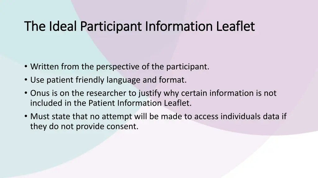 the ideal participant information leaflet 2