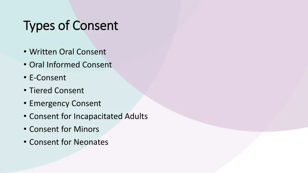 types of consent types of consent