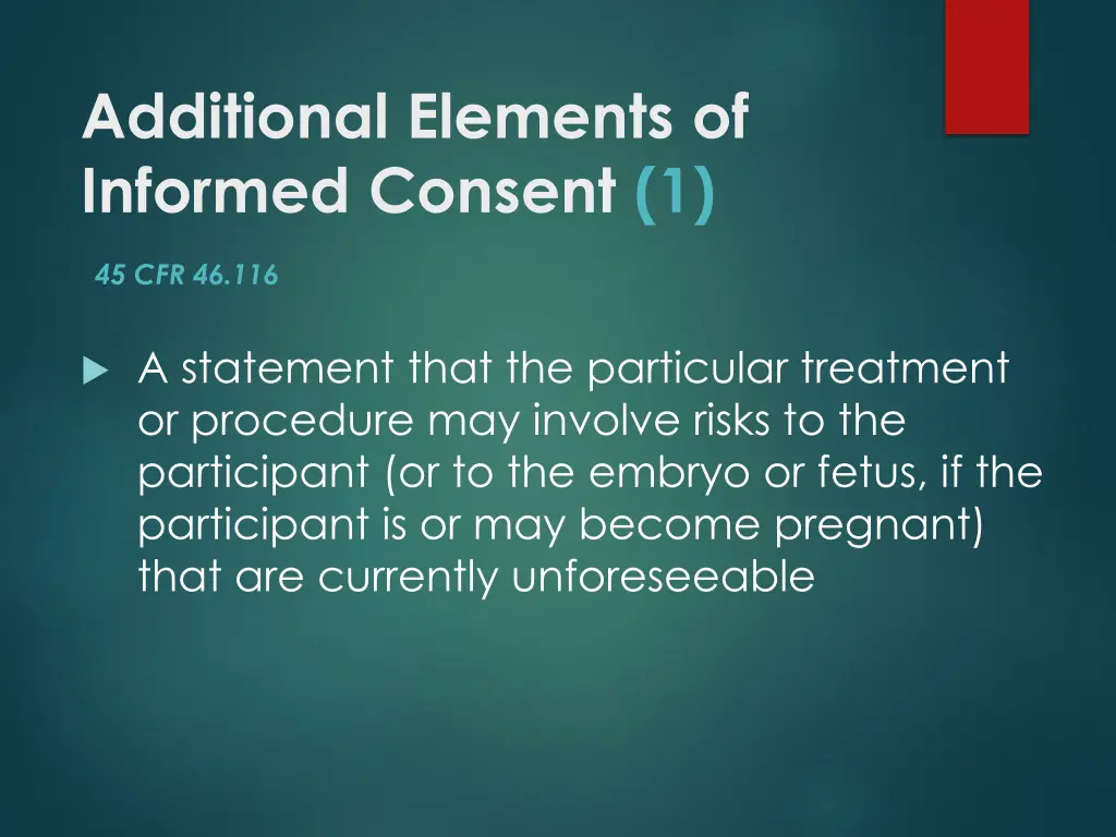 additional elements of informed consent 1