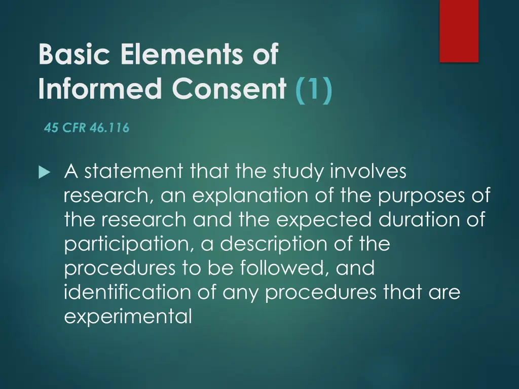 basic elements of informed consent 1