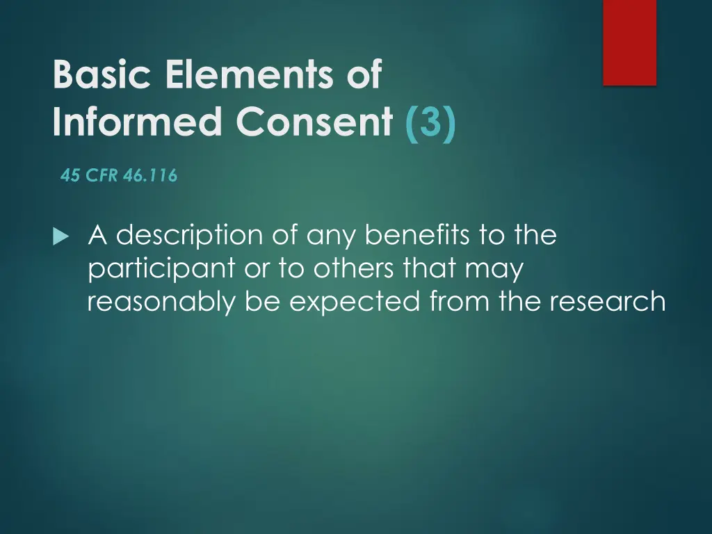 basic elements of informed consent 3