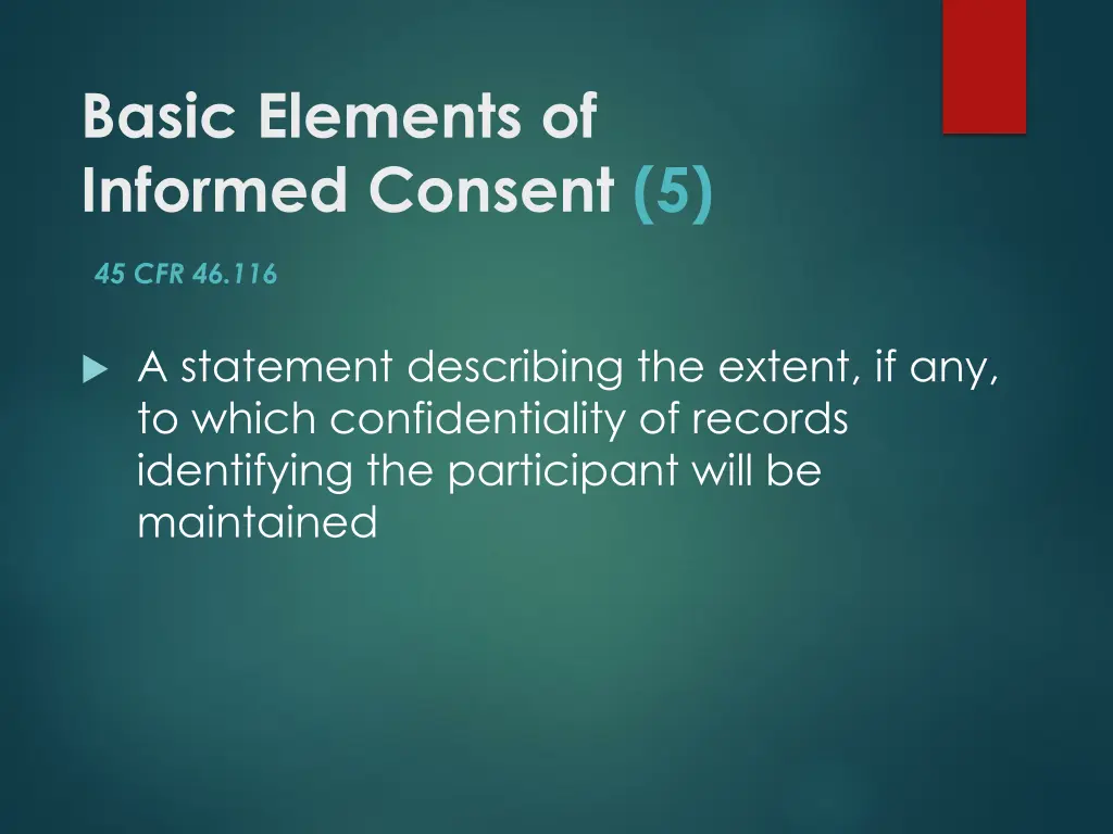 basic elements of informed consent 5