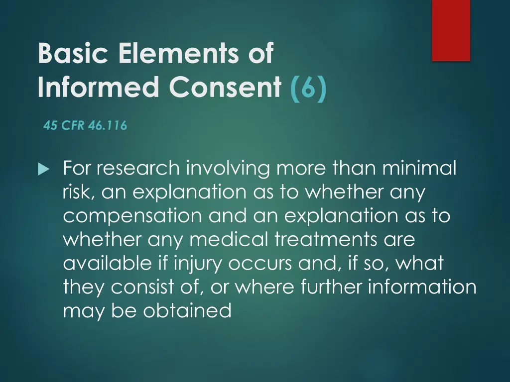 basic elements of informed consent 6